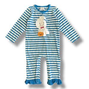 Stitchy Fish 3T Halloween Ghost Pumpkin Ruffle Romper Fall‎ Party